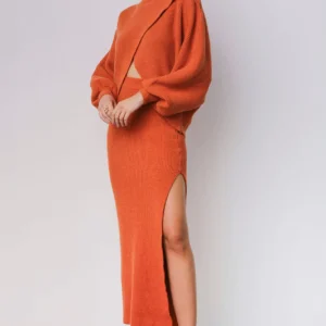 SAIA LONGA TRICOT FERRUGEM