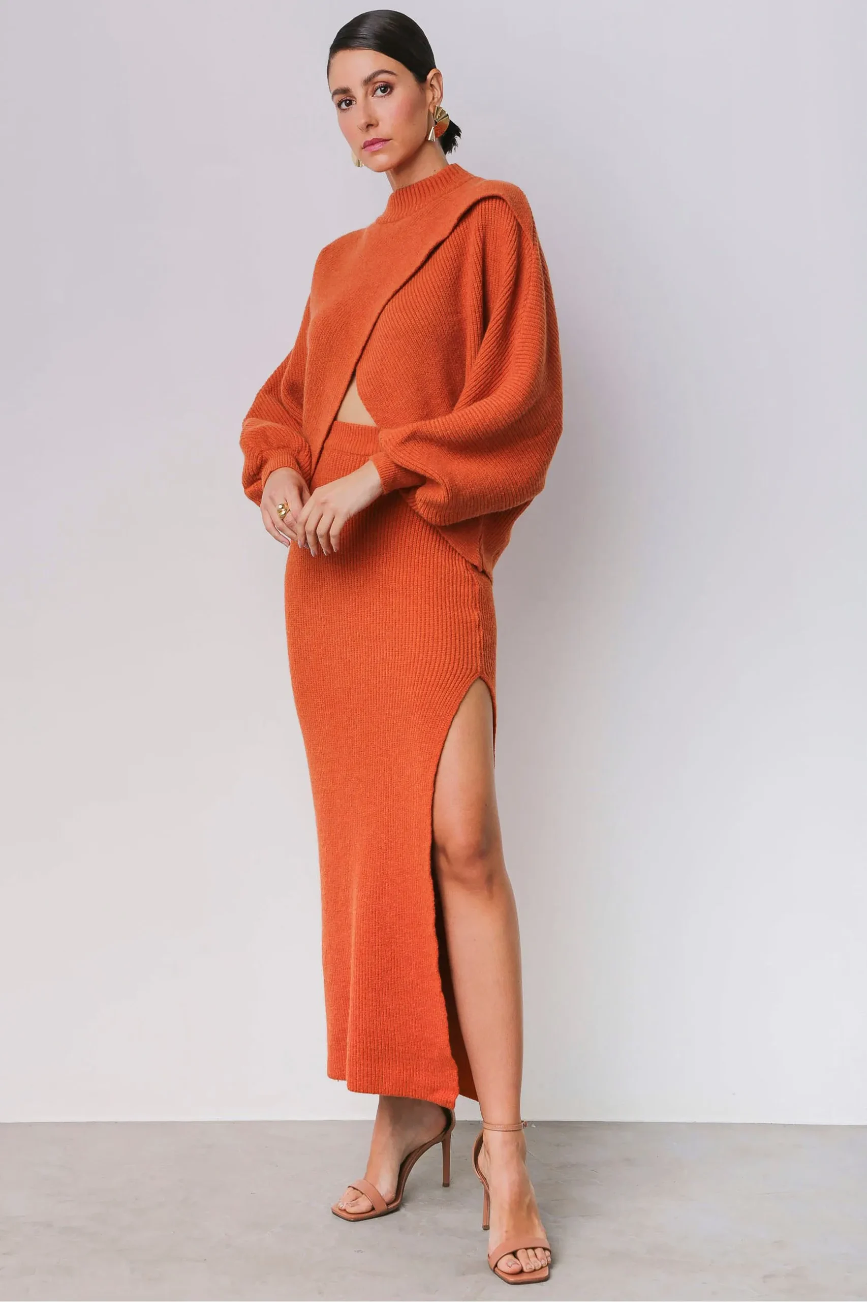 SAIA LONGA TRICOT FERRUGEM