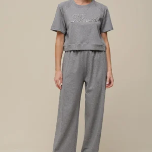 CONJUNTO MOLETOM COM REBITE BLESSED CINZA