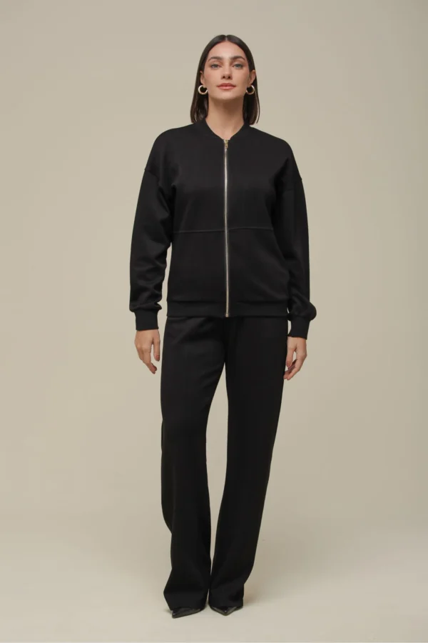 CONJUNTO MOLETOM COM ZÍPER PRETO - Imagem 2