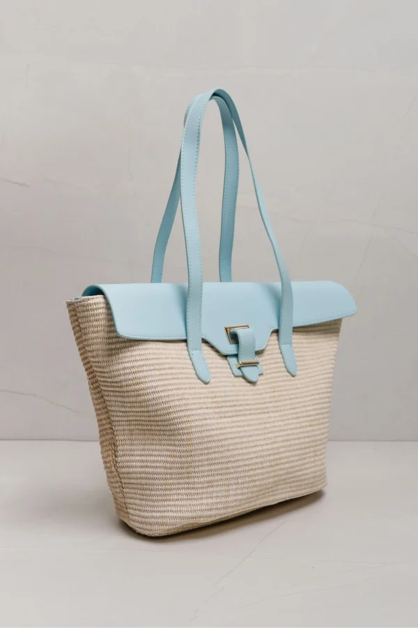 Bolsa de Palha Chic AZUL - Imagem 2