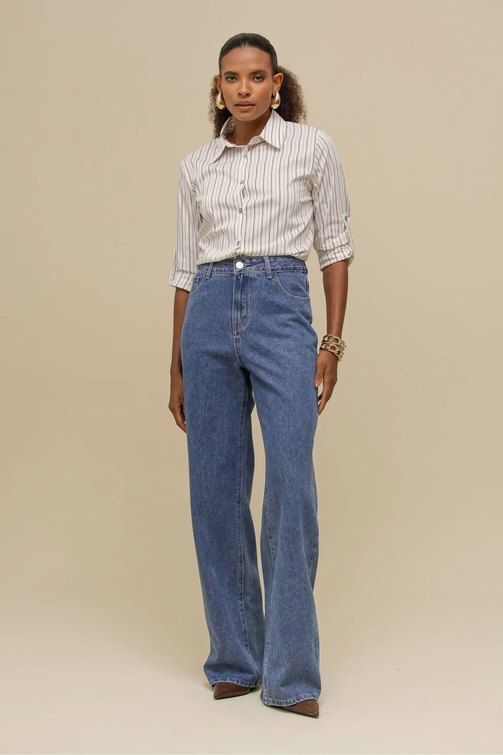 Calça Jeans Básico Reta JEANS