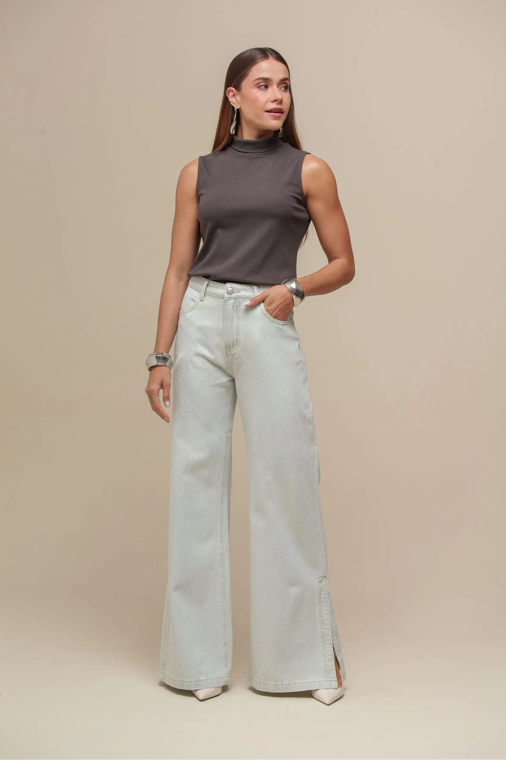 Calça Jeans Pantalona JEANS